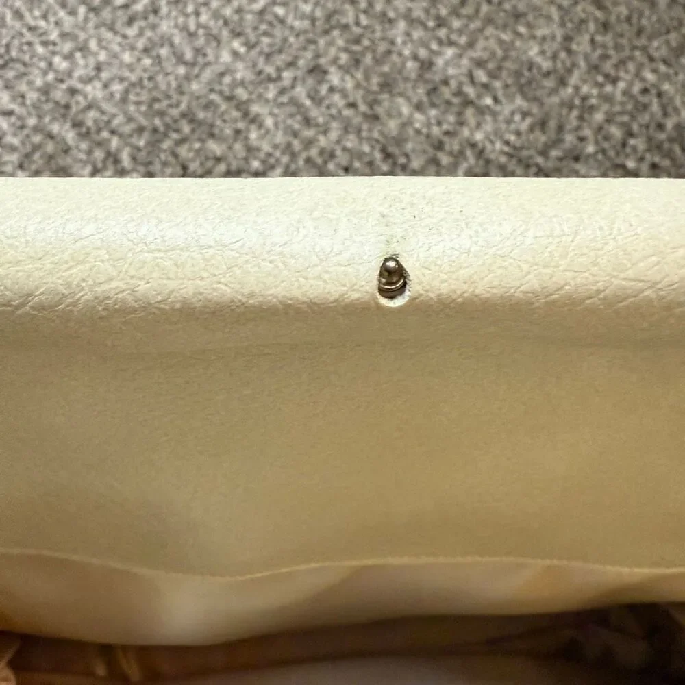 Stylecraft 1960s 1970s Carpet Beige Cream Tote Travel Large Bag Purse Handbag